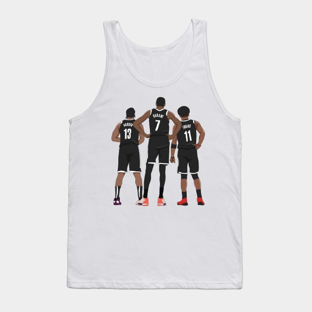 Kevin Durant/Kyrie Irving/James Harden Brooklyn Nets Tank Top by xavierjfong